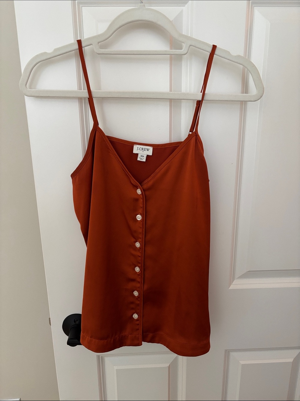 J. Crew Burnt Orange Satin Button-Front Camisole